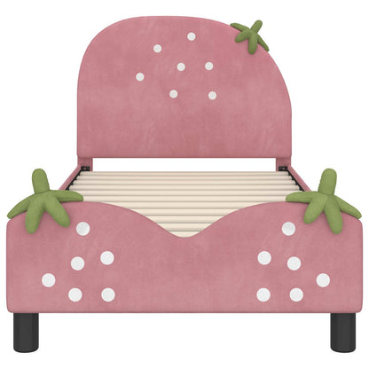 Struttura letto bambini con testata Rosa 80 x 160 cm Velluto