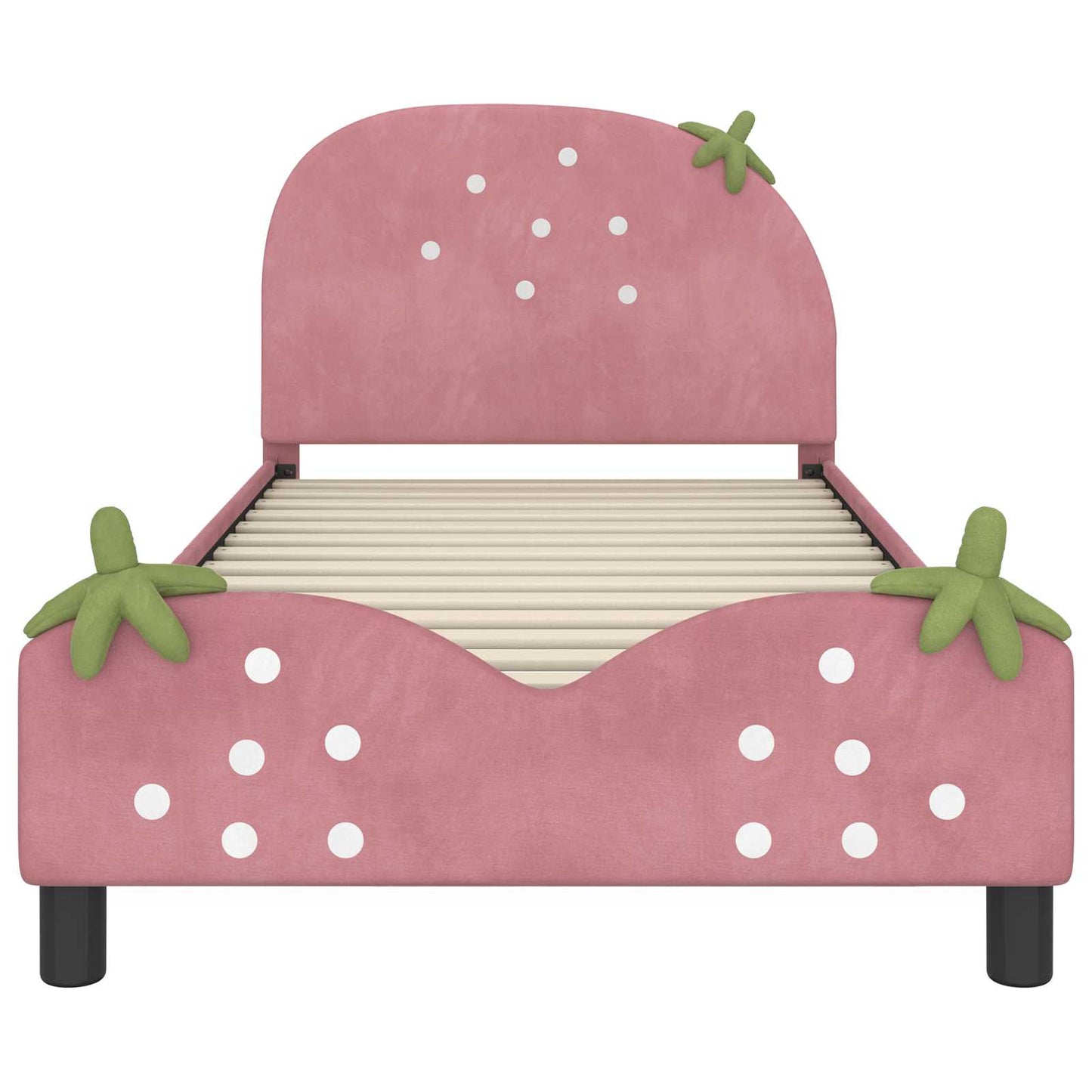 Struttura letto bambini con testata Rosa 90 x 200 cm Velluto