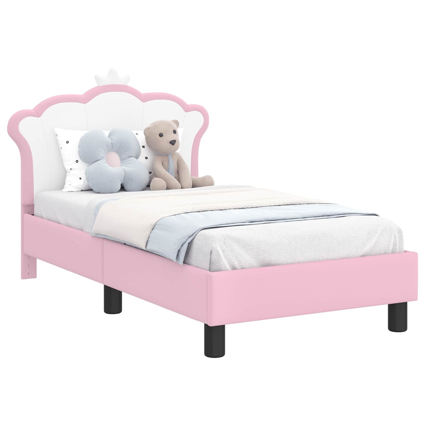 Struttura letto per bambini con testata Rosa 70 x 140 cm PU