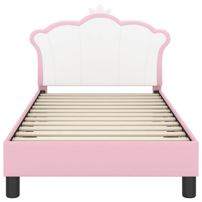 Struttura letto bambini con testata Rosa 80 x 160 cm PU