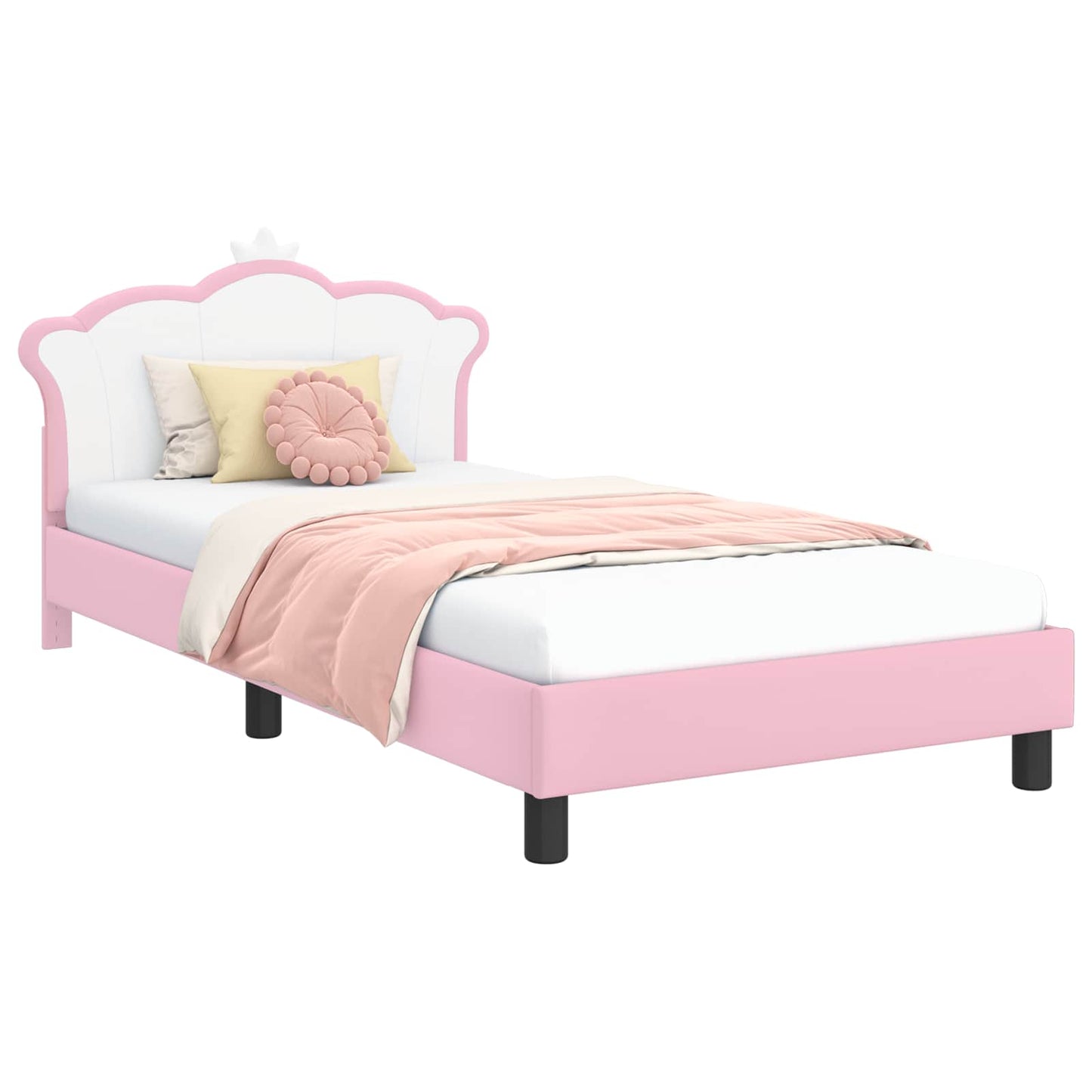 Struttura letto bambini con testata Rosa 80 x 200 cm PU