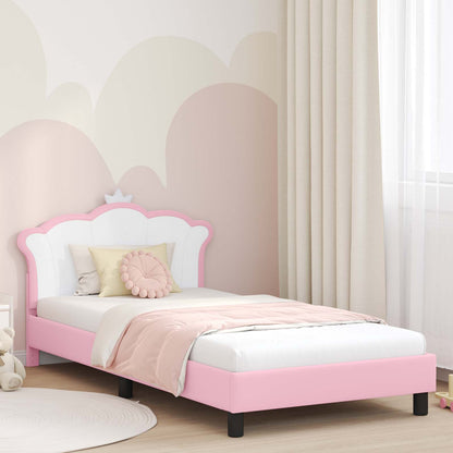 Struttura letto bambini con testata Rosa 90 x 190 cm PU