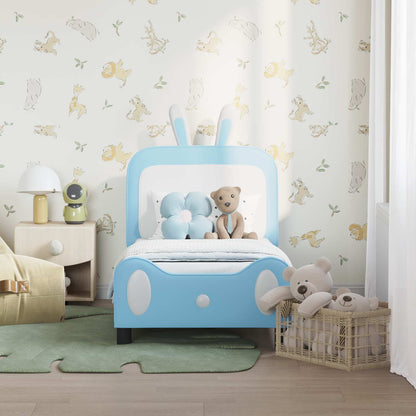 Struttura letto per bambini con testata Blu 70 x 140 cm PU