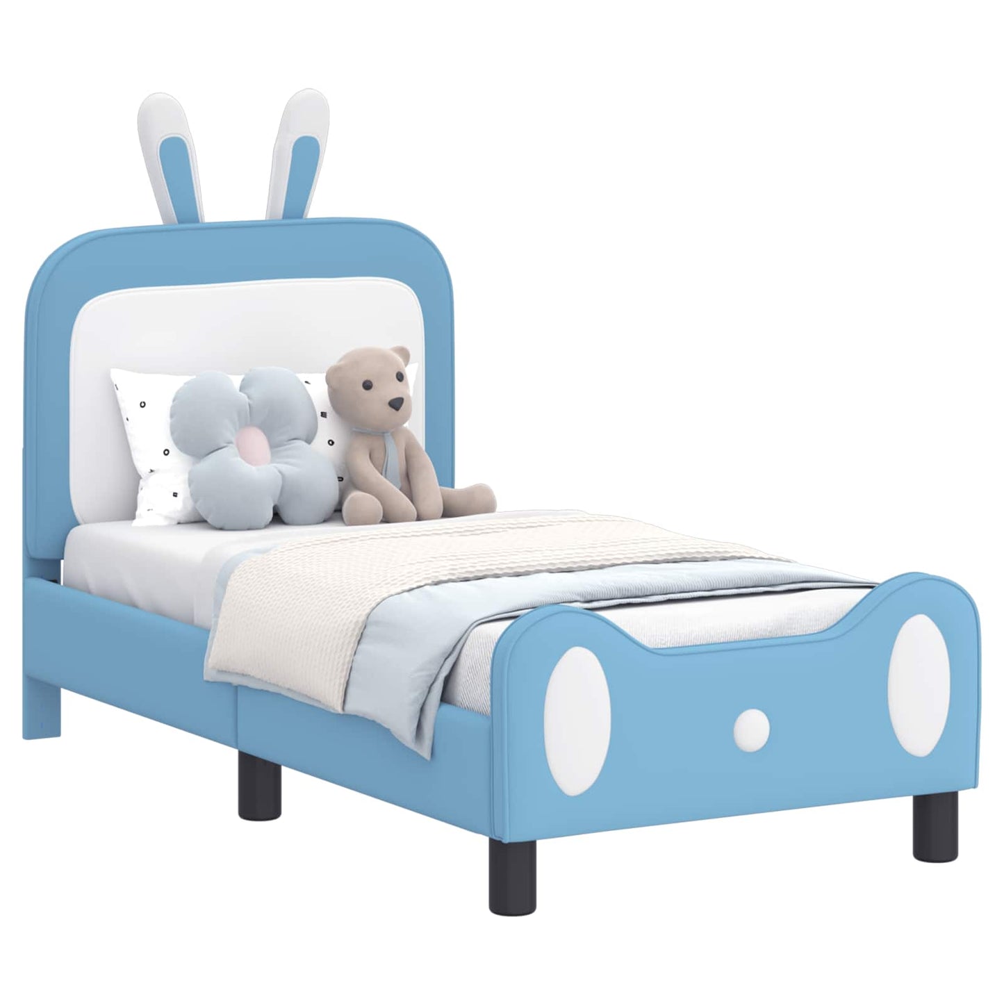 Struttura letto per bambini con testata Blu 70 x 140 cm PU