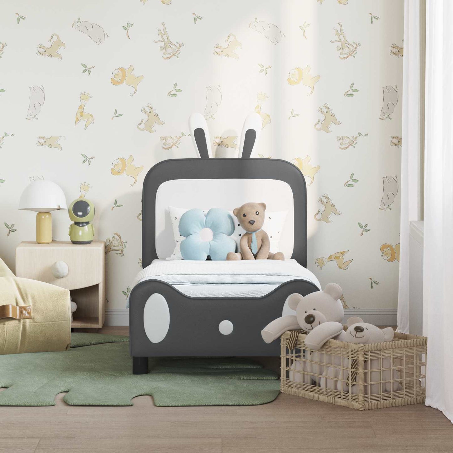 Struttura letto per bambini con testata Grigio chiaro PU