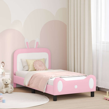 Struttura letto bambini con testata Rosa 80 x 160 cm PU