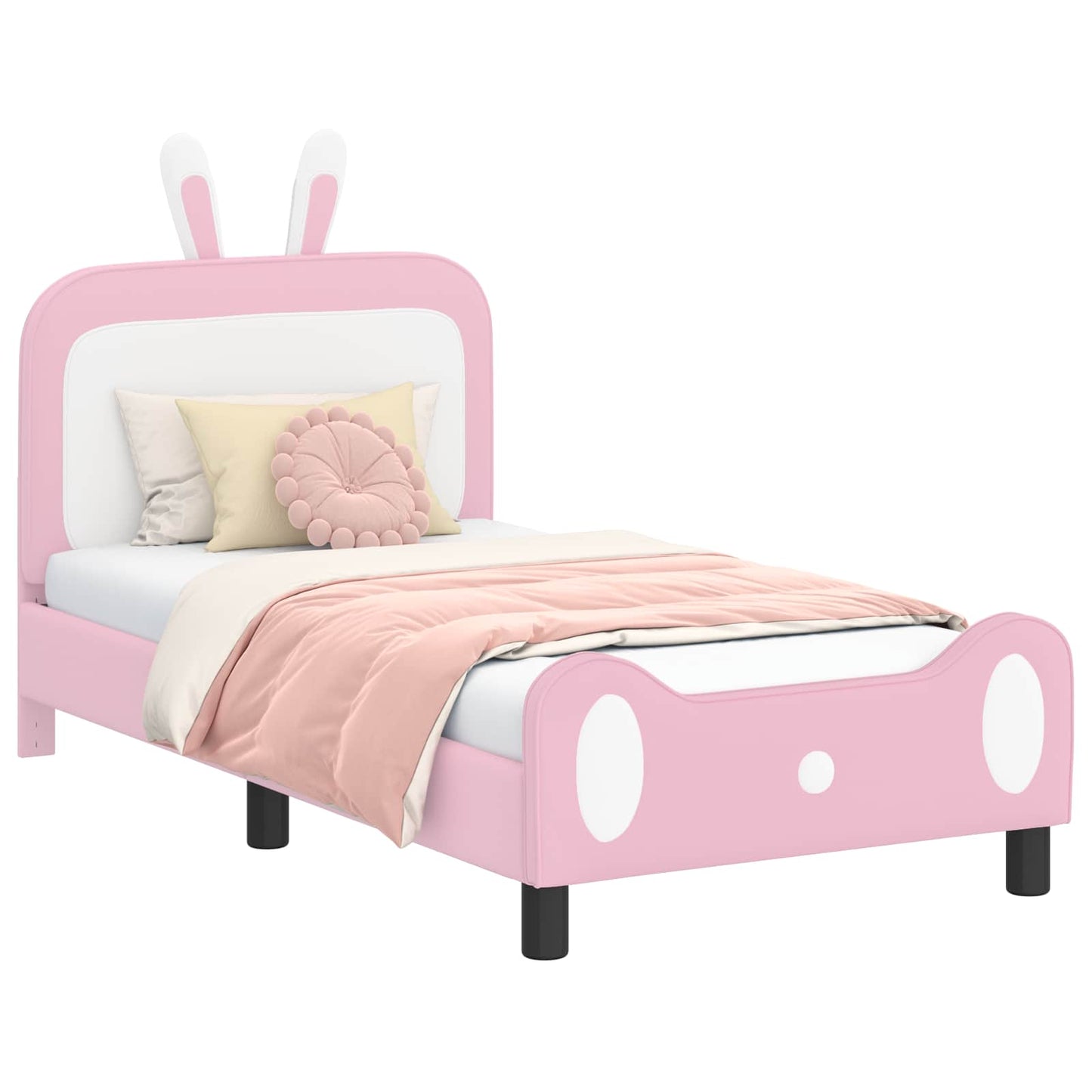 Struttura letto bambini con testata Rosa 80 x 160 cm PU