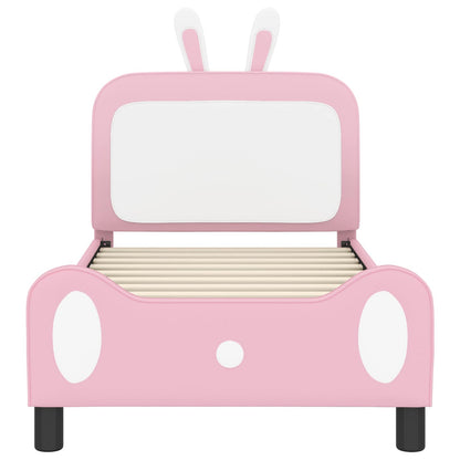 Struttura letto bambini con testata Rosa 80 x 160 cm PU