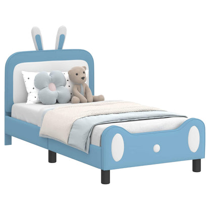 Struttura letto bambini con testata Blu 80 x 160 cm PU