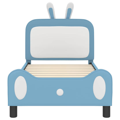 Struttura letto bambini con testata Blu 80 x 160 cm PU