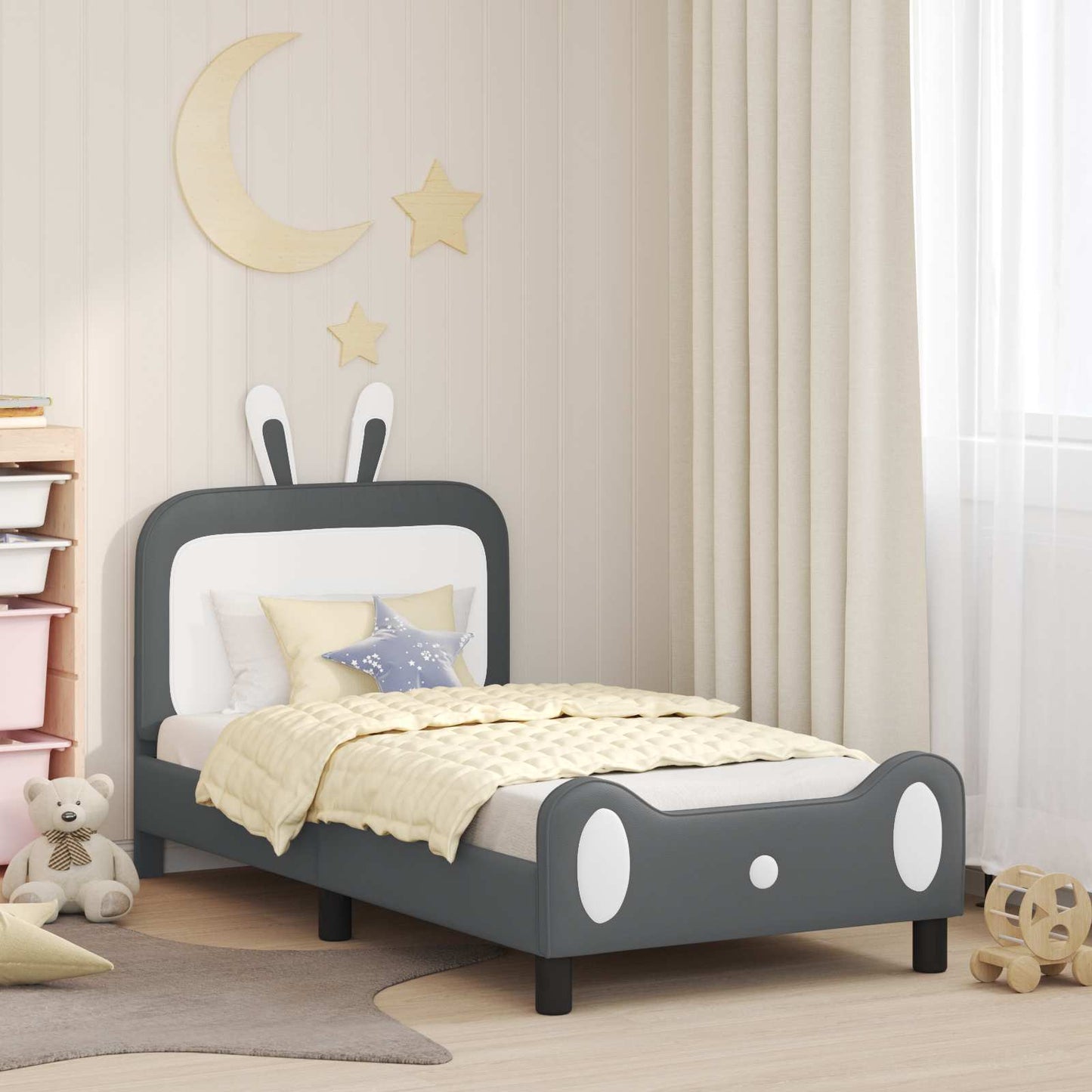Struttura letto bambini con testata Grigio chiaro 80 x 160 cm