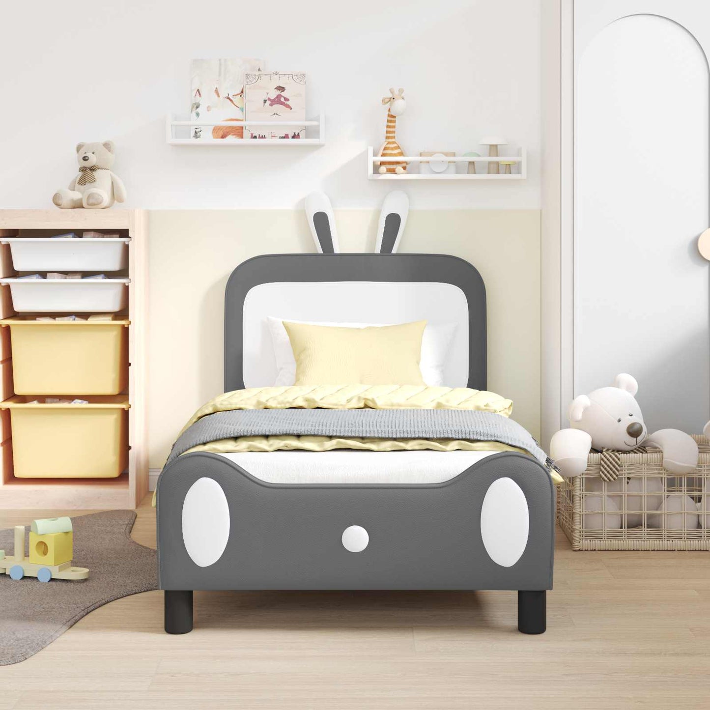 Struttura letto bambini con testata Grigio chiaro 80 x 160 cm