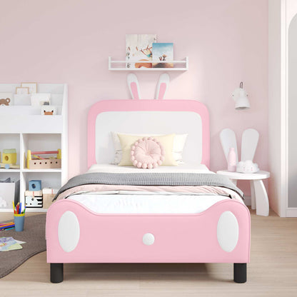 Struttura letto bambini con testata Rosa 80 x 200 cm PU