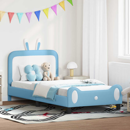 Struttura letto bambini con testata Blu 80 x 200 cm PU