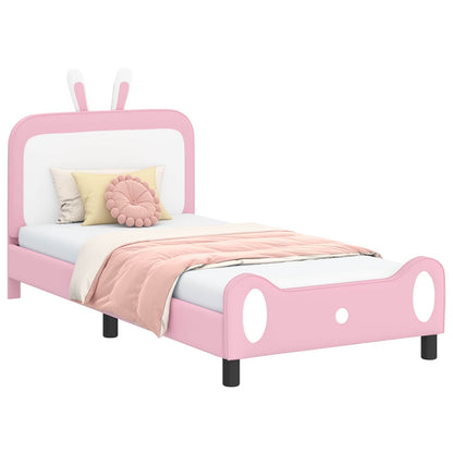 Struttura letto bambini con testata Rosa 90 x 190 cm PU
