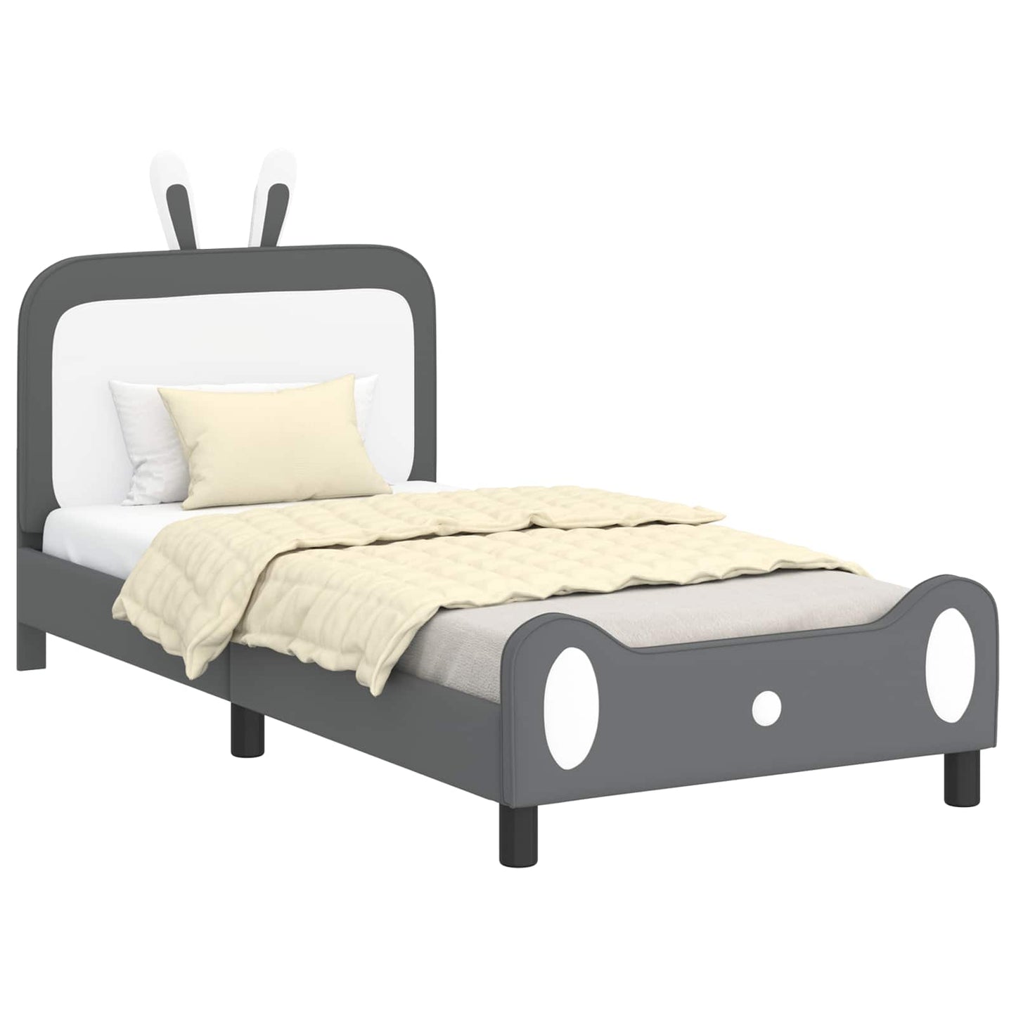 Struttura letto bambini con testata Grigio chiaro 90 x 190 cm