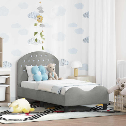 Struttura letto per bambini con testata Grigio chiaro Velluto