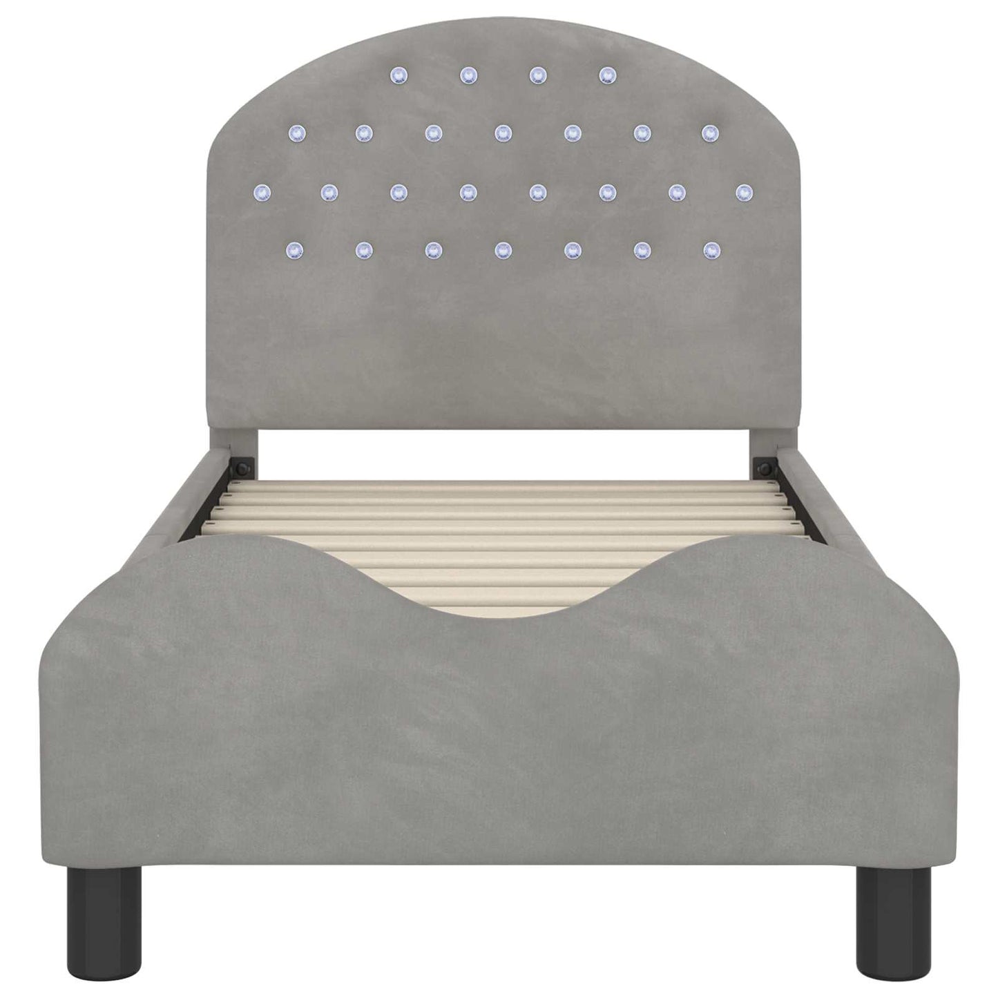 Struttura letto per bambini con testata Grigio chiaro Velluto