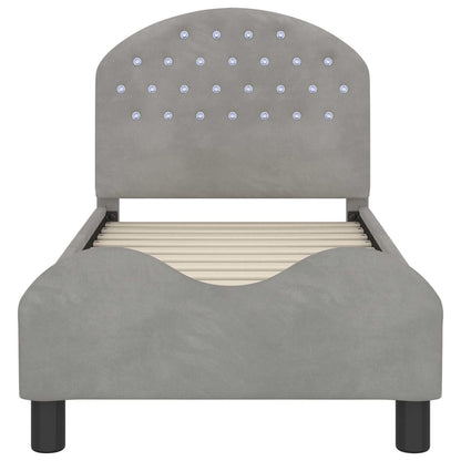 Struttura letto per bambini con testata Grigio chiaro Velluto