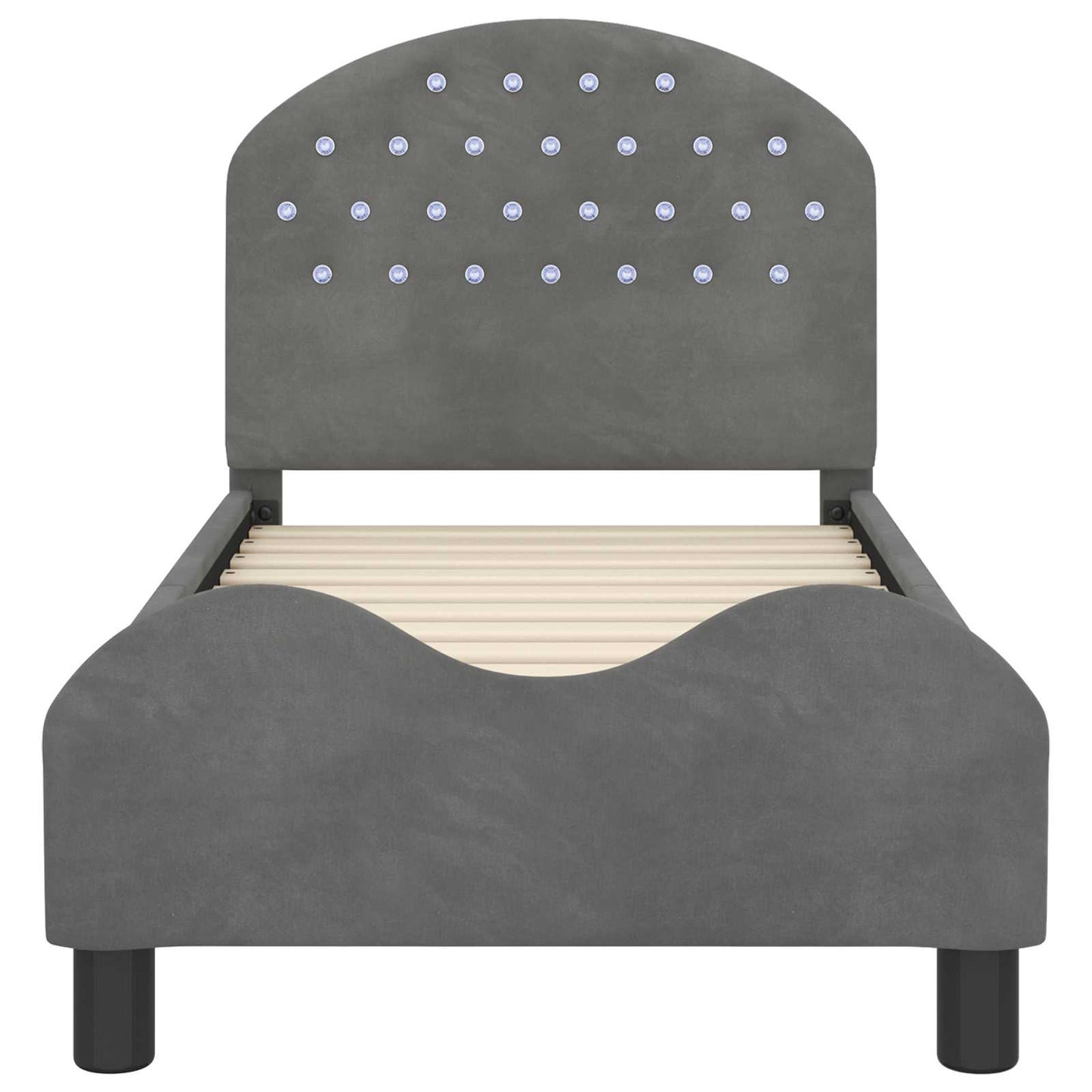 Struttura letto per bambini con testata Grigio scuro Velluto