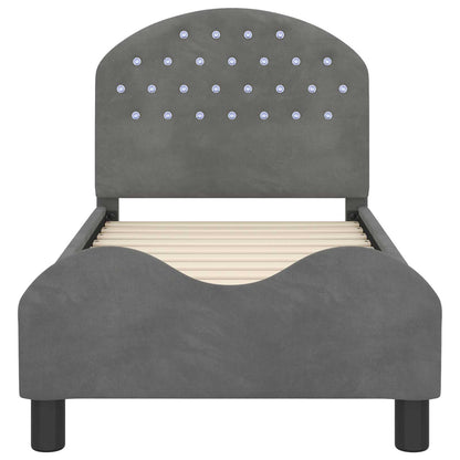 Struttura letto per bambini con testata Grigio scuro Velluto