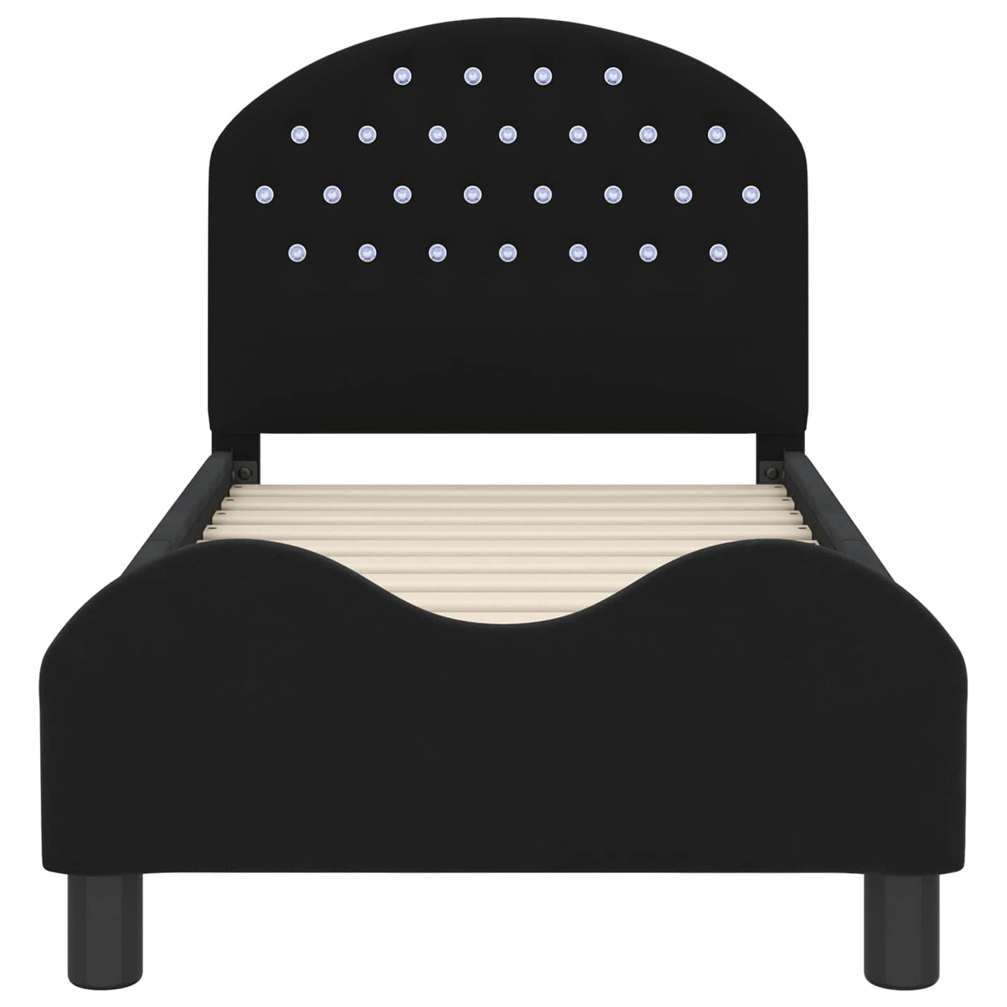 Struttura letto per bambini con testata Nero 70 x 140 cm