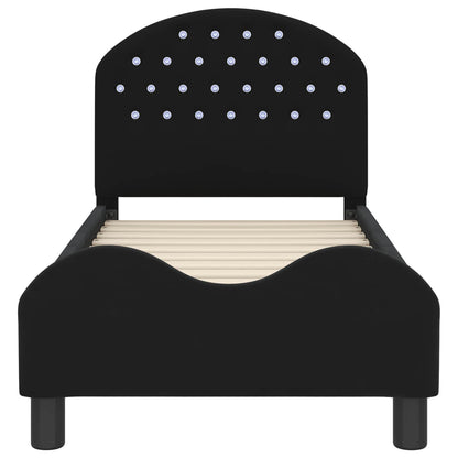 Struttura letto per bambini con testata Nero 70 x 140 cm