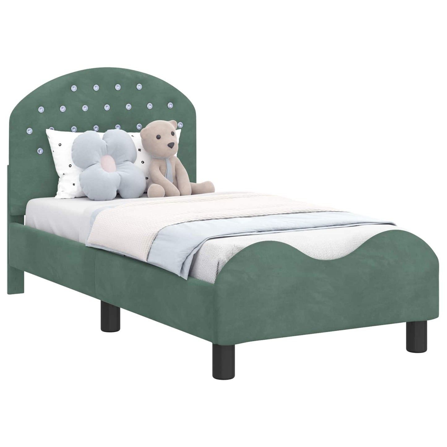 Struttura letto per bambini con testata Verde Mare 70 x 140 cm