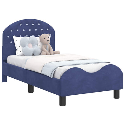 Struttura letto per bambini con testata Blu Polizia 70 x 140 cm