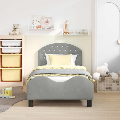 Struttura letto bambini con testata Grigio chiaro 80 x 160 cm