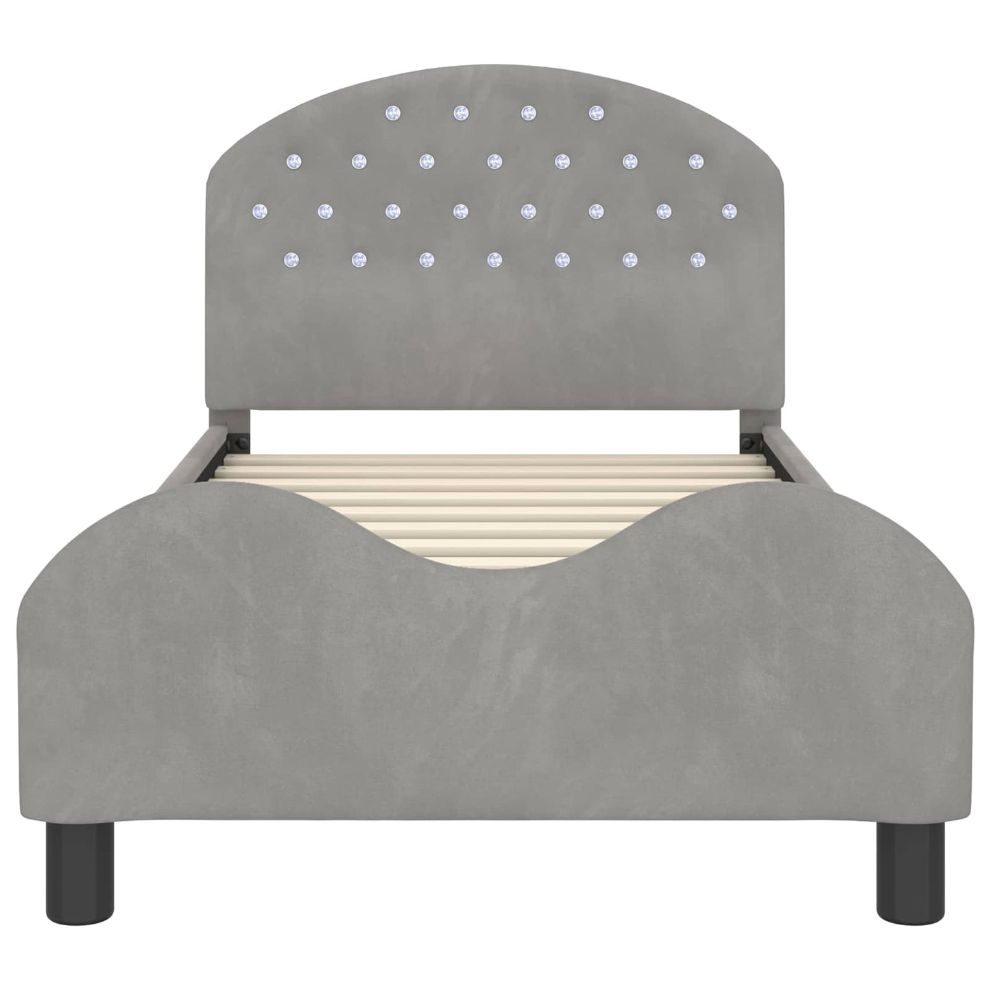Struttura letto bambini con testata Grigio chiaro 80 x 160 cm