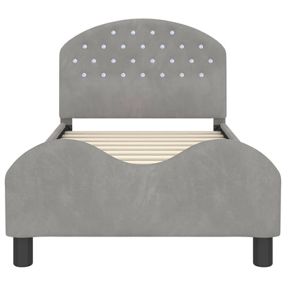 Struttura letto bambini con testata Grigio chiaro 80 x 160 cm