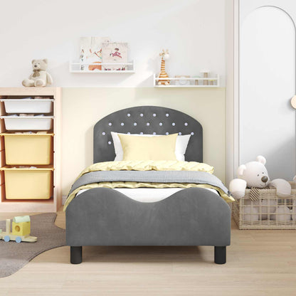 Struttura letto bambini con testata Grigio scuro 80 x 160 cm