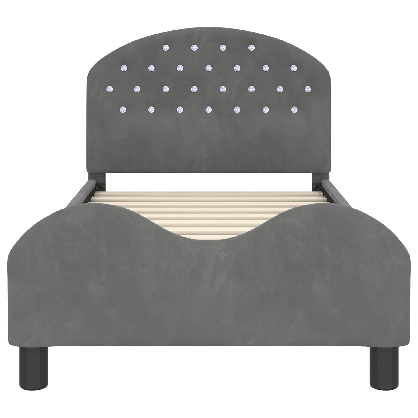 Struttura letto bambini con testata Grigio scuro 80 x 160 cm