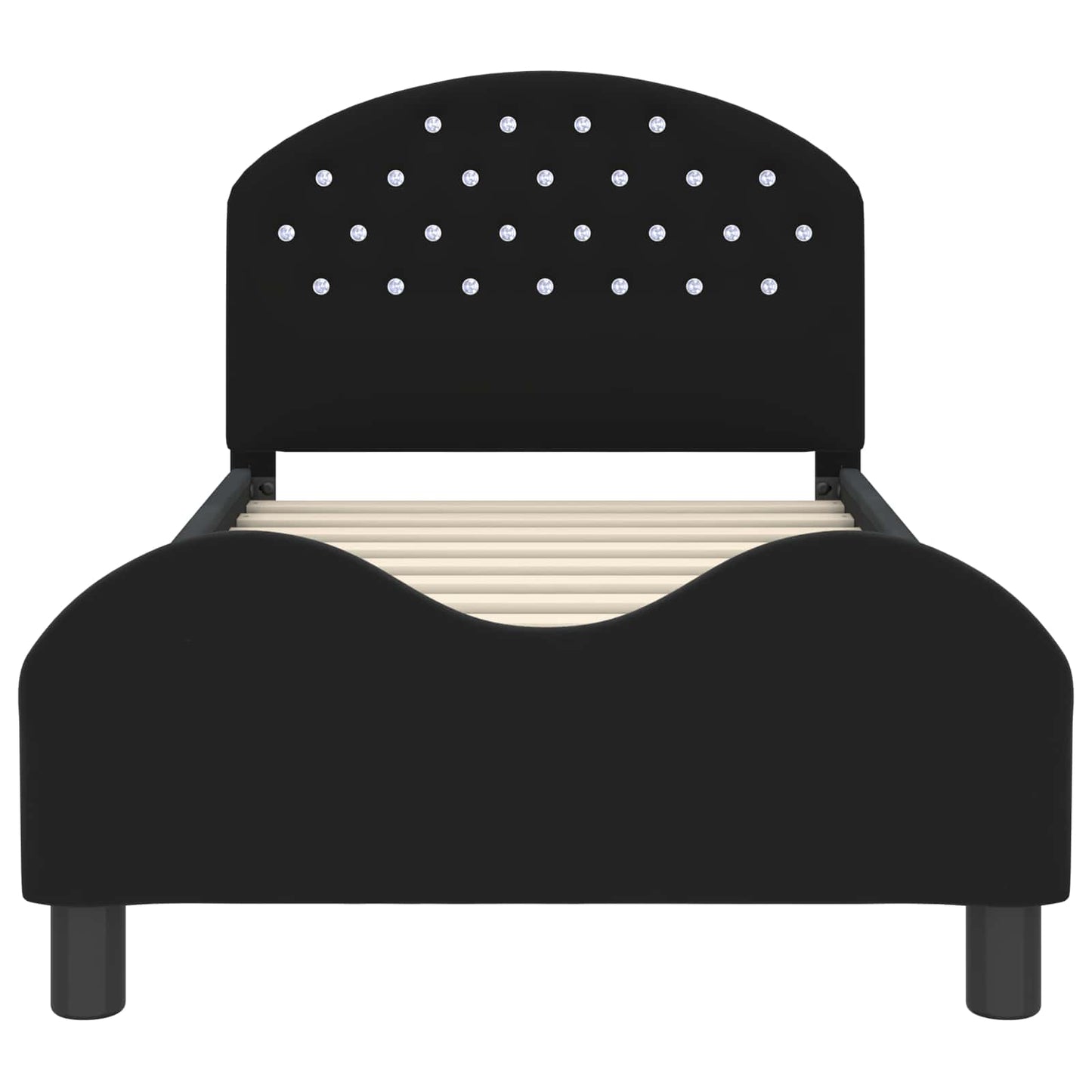 Struttura letto bambini con testata Nero 80 x 160 cm Velluto