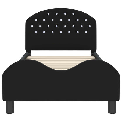 Struttura letto bambini con testata Nero 80 x 160 cm Velluto