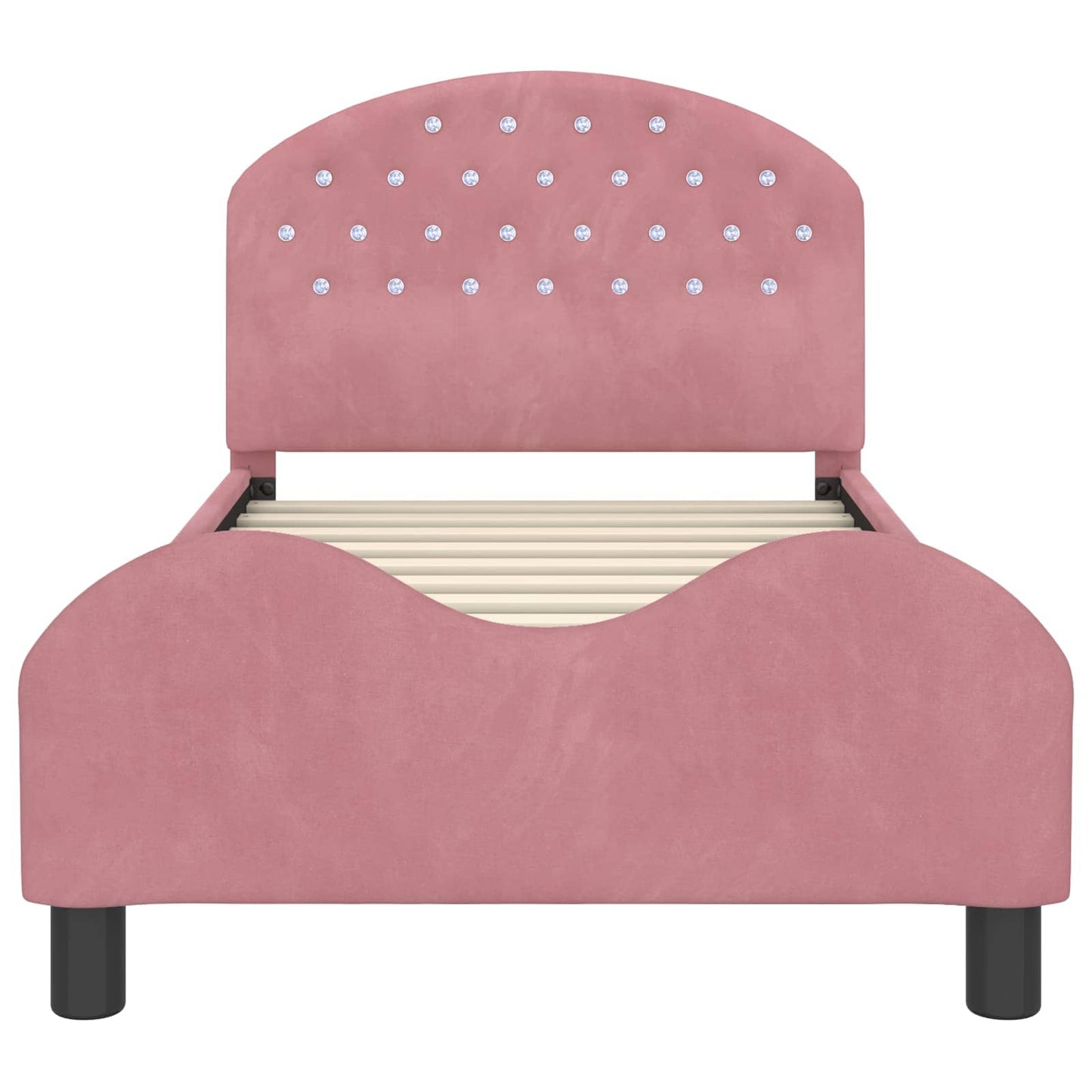 Struttura letto bambini con testata Rosa 80 x 160 cm Velluto