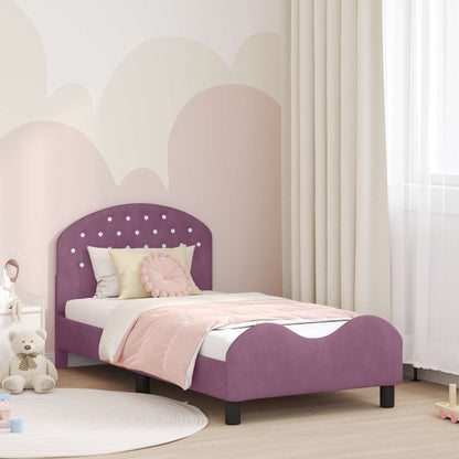 Struttura letto bambini con testata Viola 80 x 160 cm Velluto