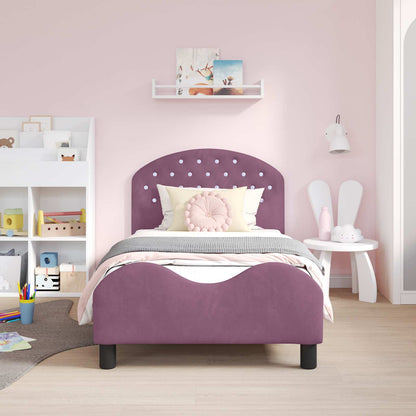 Struttura letto bambini con testata Viola 80 x 160 cm Velluto