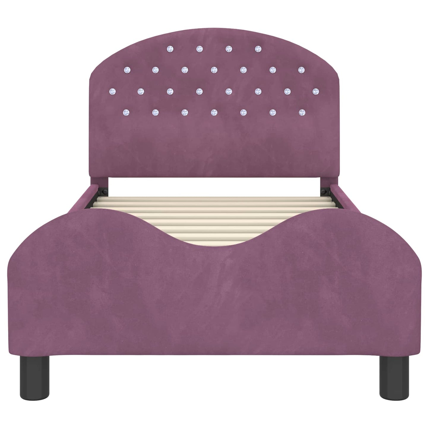 Struttura letto bambini con testata Viola 80 x 160 cm Velluto