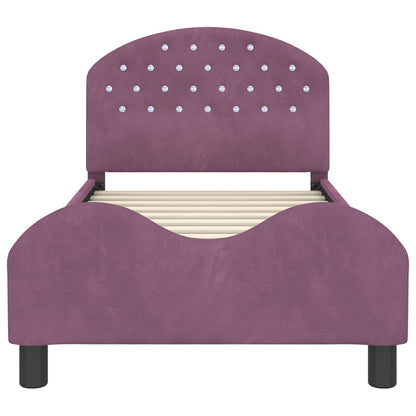 Struttura letto bambini con testata Viola 80 x 160 cm Velluto