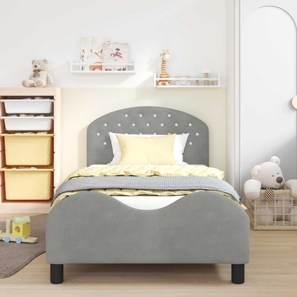 Struttura letto bambini con testata Grigio chiaro 80 x 200 cm