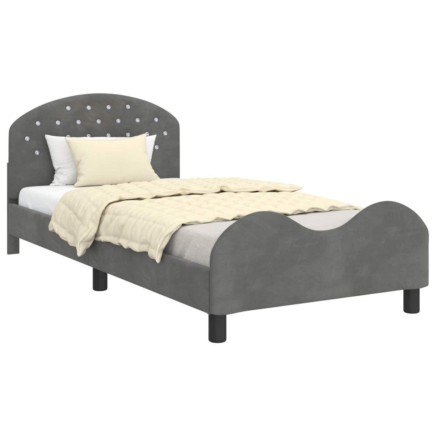 Struttura letto bambini con testata Grigio scuro 80 x 200 cm