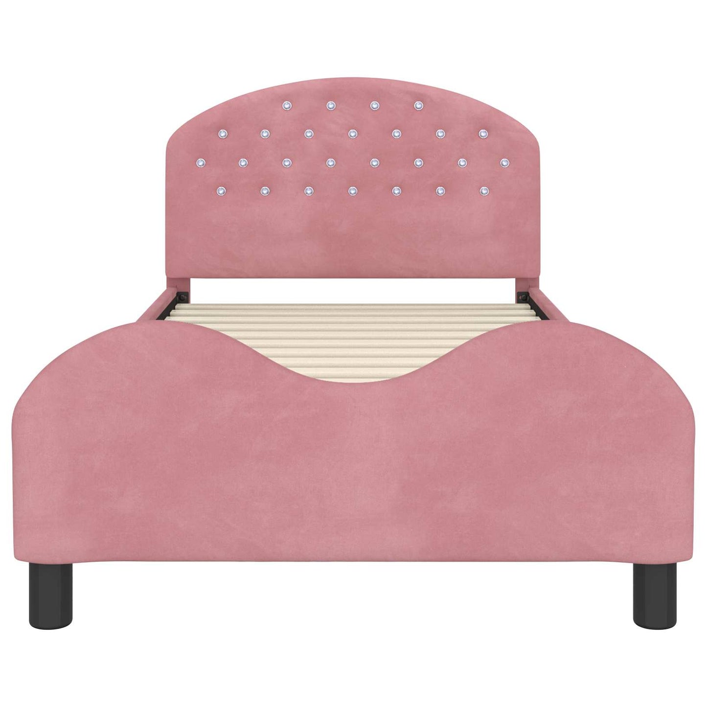 Struttura letto bambini con testata Rosa 80 x 200 cm Velluto