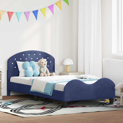 Struttura letto bambini con testata Blu Polizia 80 x 200 cm