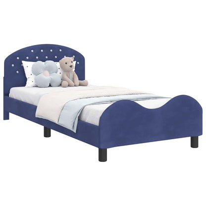 Struttura letto bambini con testata Blu Polizia 80 x 200 cm