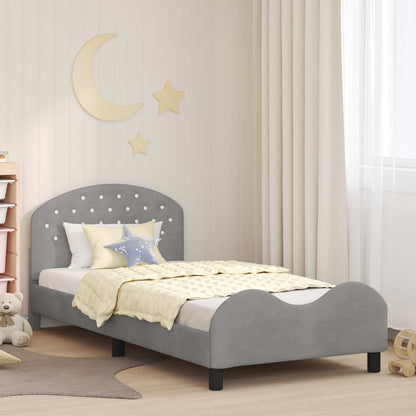 Struttura letto bambini con testata Grigio chiaro 90 x 190 cm