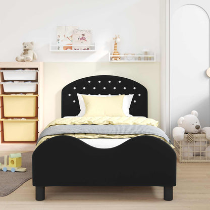 Struttura letto bambini con testata Nero 90 x 190 cm Velluto
