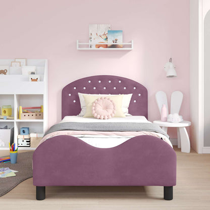 Struttura letto bambini con testata Viola 90 x 190 cm Velluto