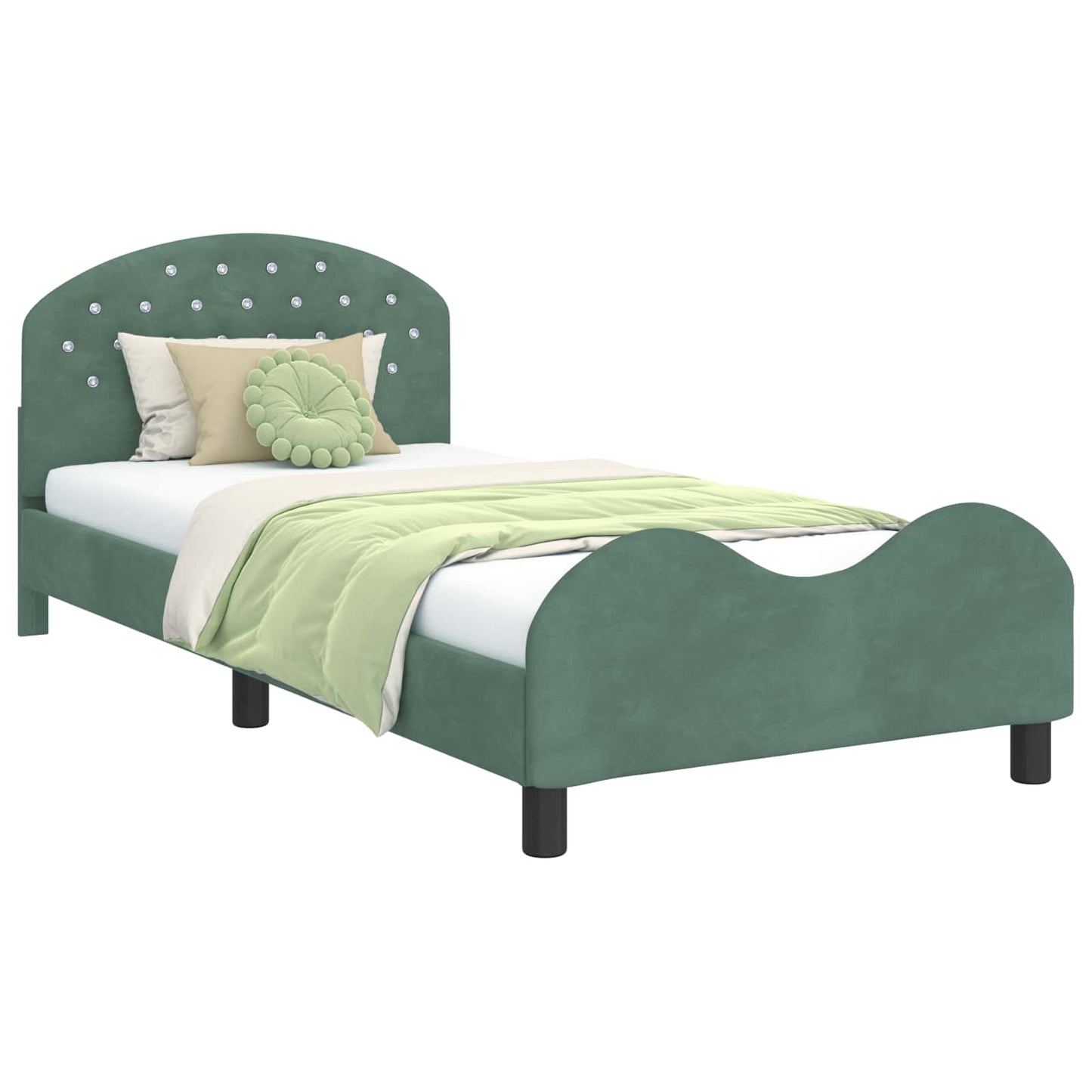 Struttura letto bambini con testata Verde Mare 90 x 190 cm